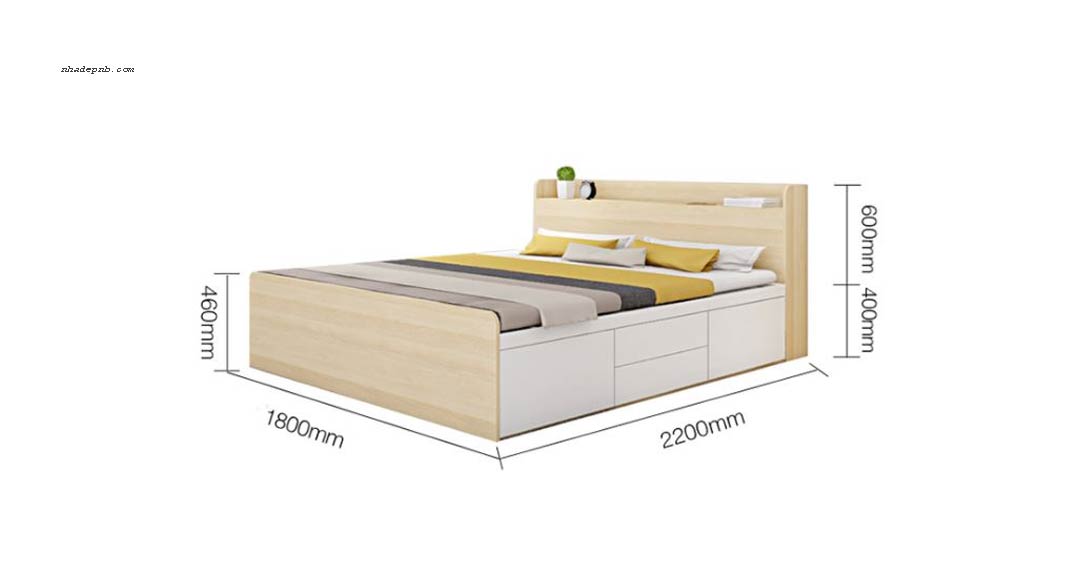 Mẫu giường ngủ thiết kế thông minh, có ngăn kéo tiện ích.